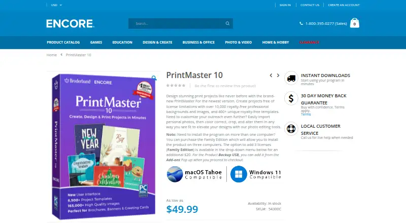 PrintMaster 10's own site