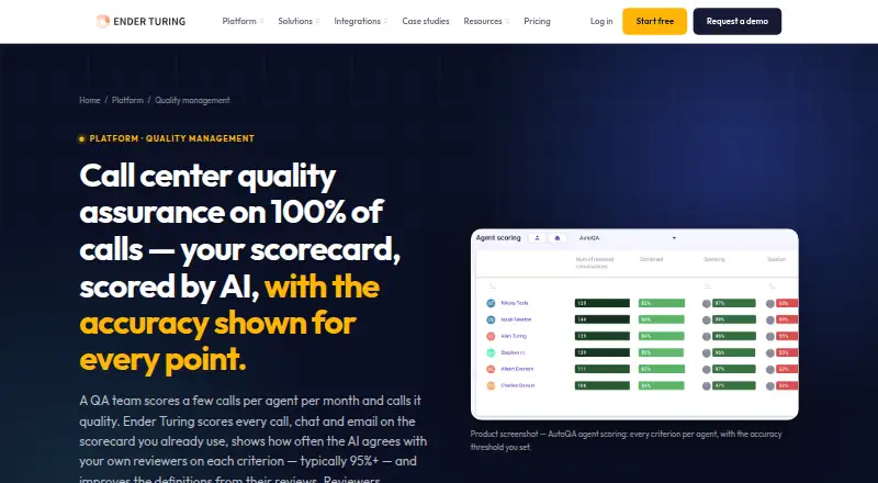 Ender Turing Quality Management's own site