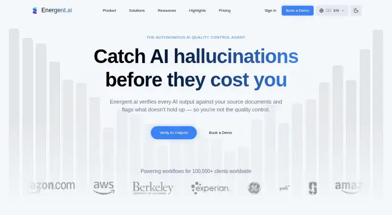 Energent.ai's own site