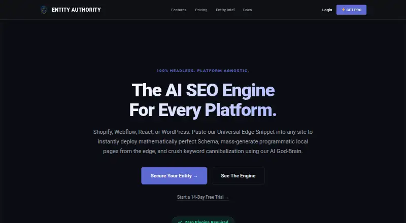 Entity Authority Platform's own site