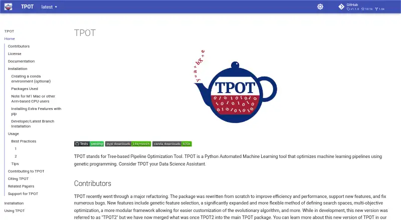 TPOT's own site