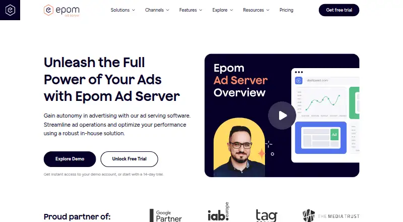 Epom Ad Server's own site