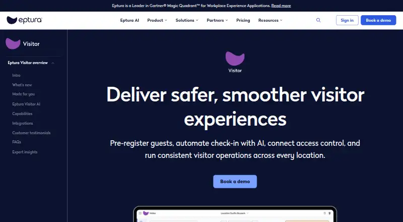 Eptura Visitor's own site