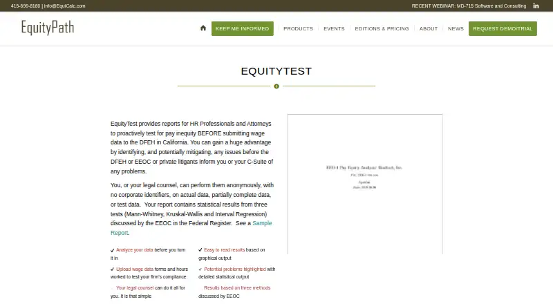 EquityTest's own site