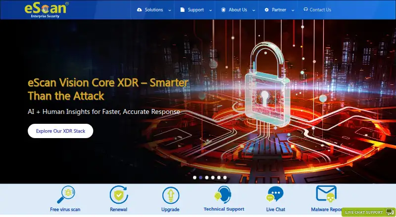 eScan Corporate's own site