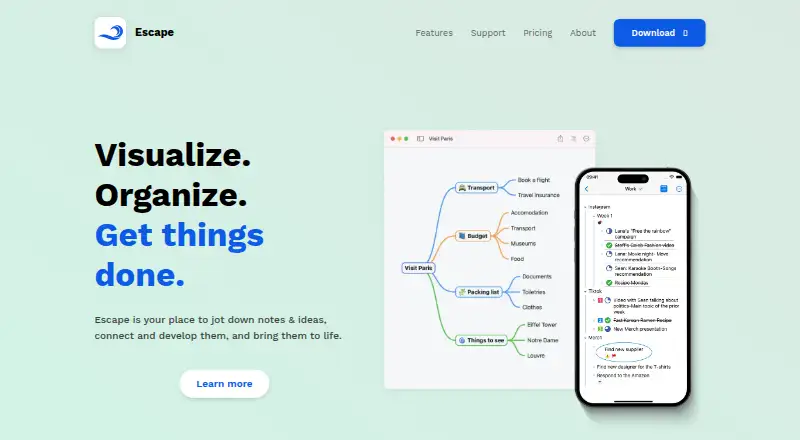 Escape's own site