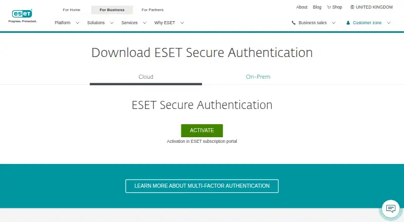 ESET Secure Authentication's own site