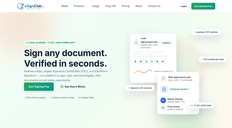 eSignClub's own site