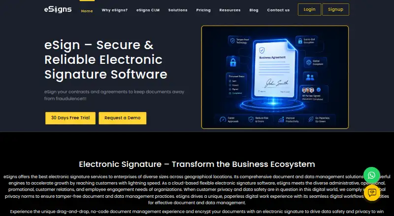 eSigns's own site
