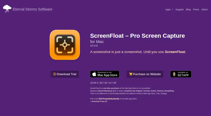ScreenFloat's own site