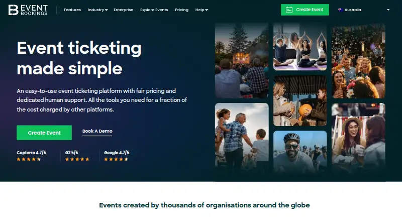 EventBookings's own site