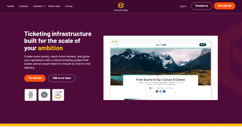 Eventcube's own site