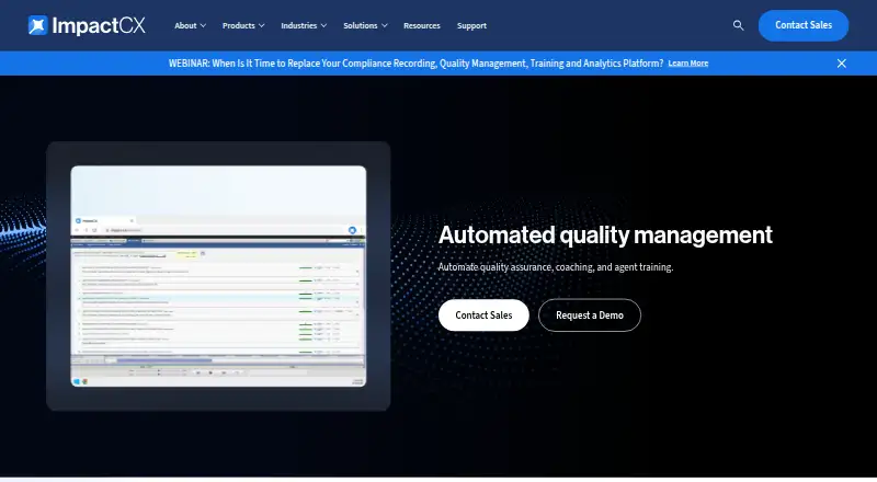ImpactCX Automated Quality Management's own site