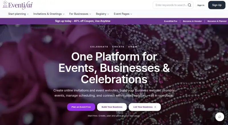 Eventifai's own site