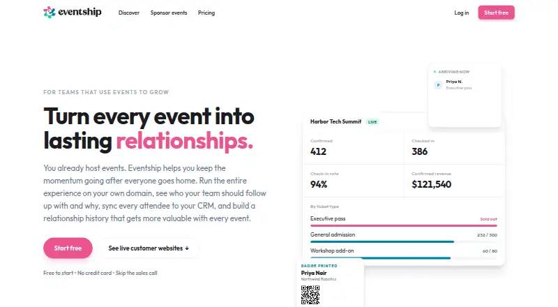 Eventship's own site