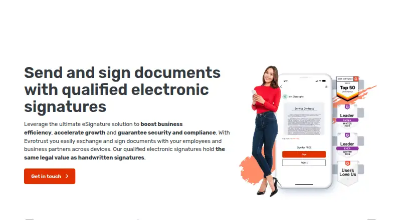 Evrotrust eSign's own site