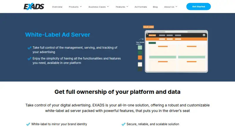 EXADS White-Label Ad Server's own site