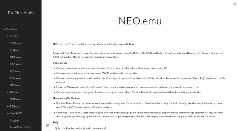 NEO.emu's own site