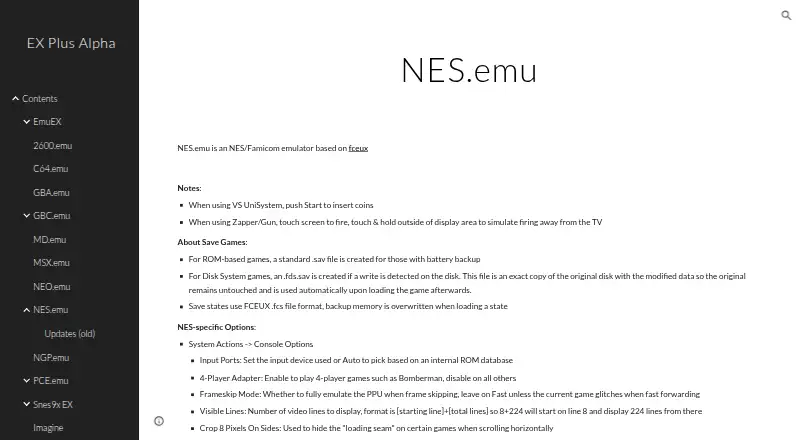 NES.emu's own site