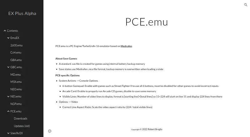 PCE.emu's own site
