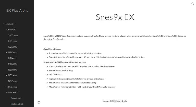 Snes9x EX+'s own site