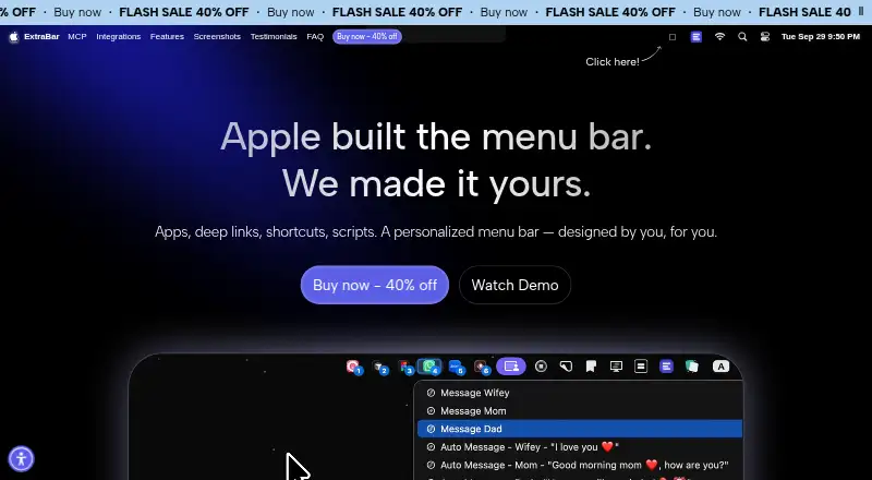 ExtraBar's own site