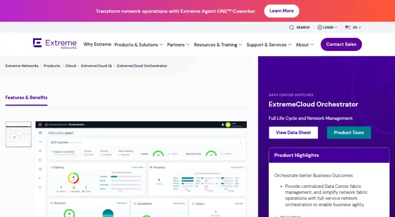 ExtremeCloud Orchestrator's own site