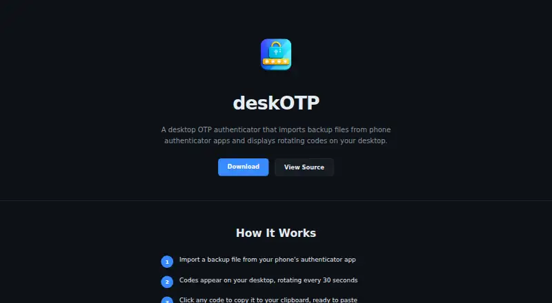 deskOTP's own site