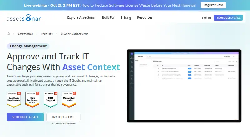 AssetSonar Change Management's own site