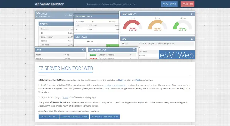 eZ Server Monitor's own site