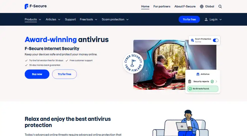 The F-Secure Internet Security homepage