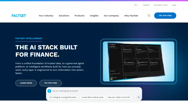 FactSet Workstation's own site
