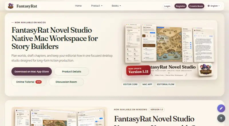 FantasyRat Novel Studio's own site