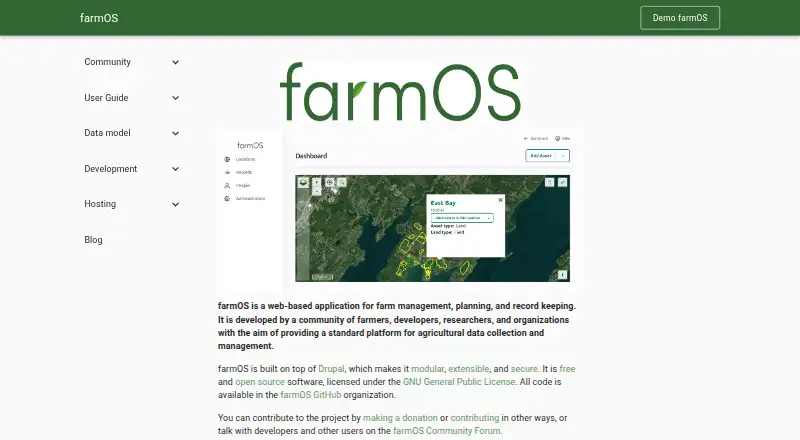farmOS's own site