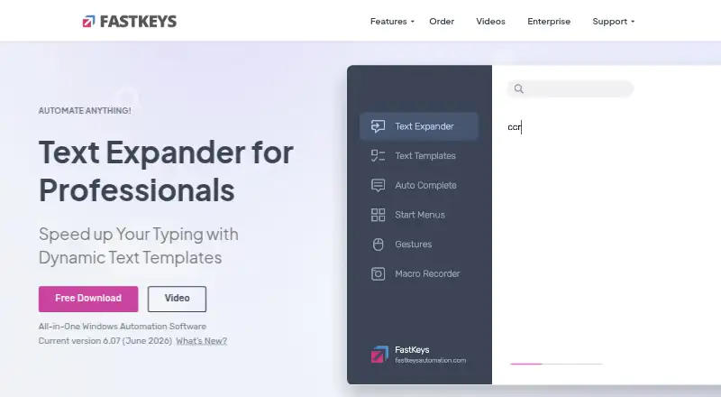 The FastKeys homepage