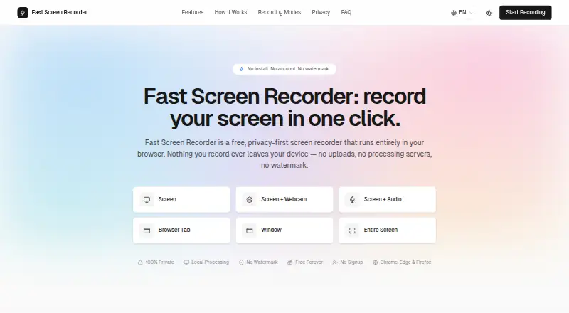 Fast Screen Recorder's own site