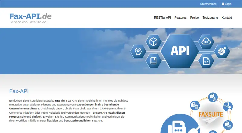 Faxsuite REST API's own site