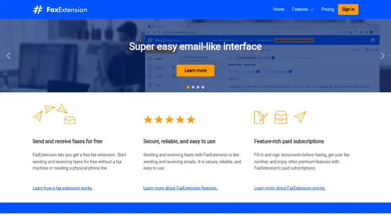FaxExtension's own site