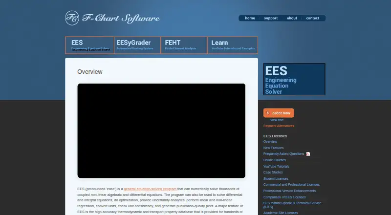 Engineering Equation Solver (EES)'s own site