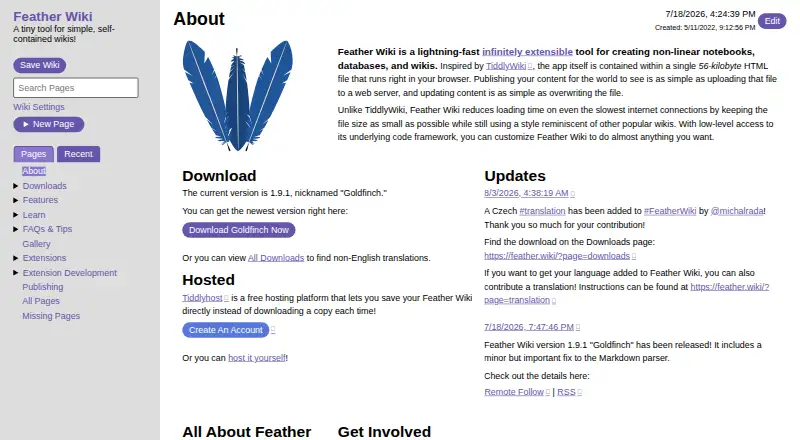 Feather Wiki's own site