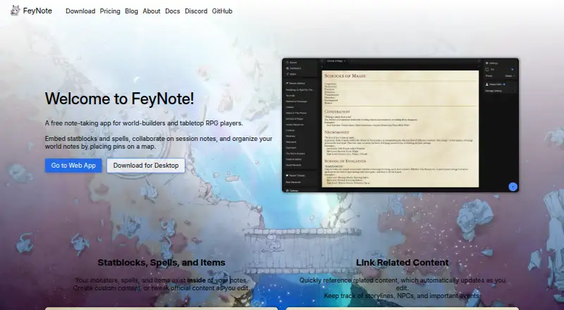 FeyNote's own site