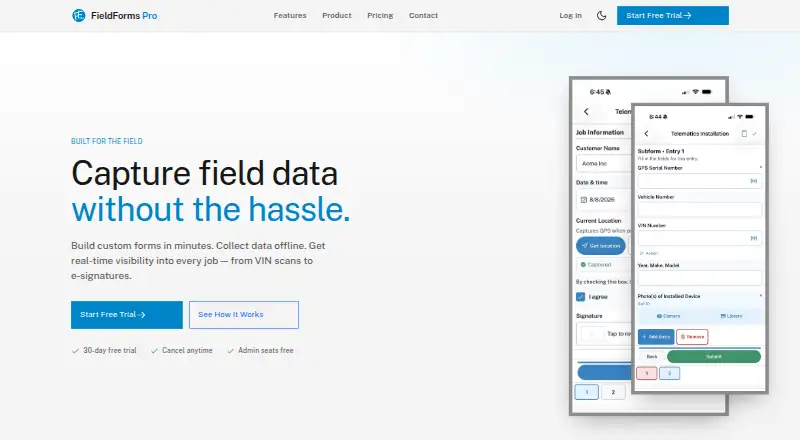 FieldForms Pro's own site