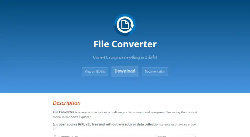 File Converter's own site