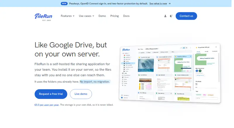 FileRun's own site