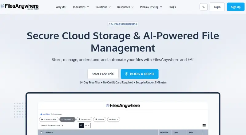 FilesAnywhere's own site