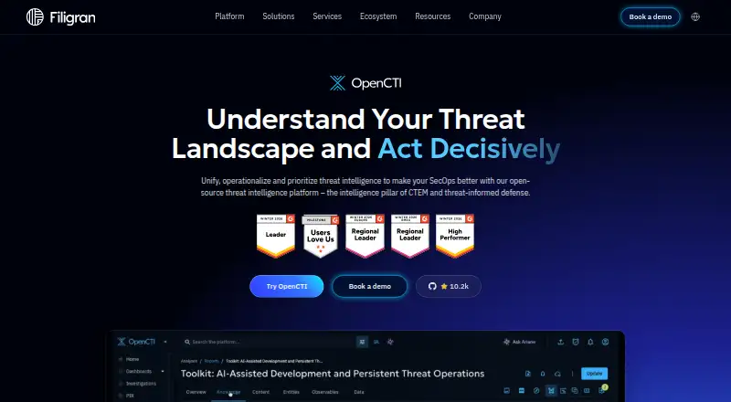 OpenCTI's own site