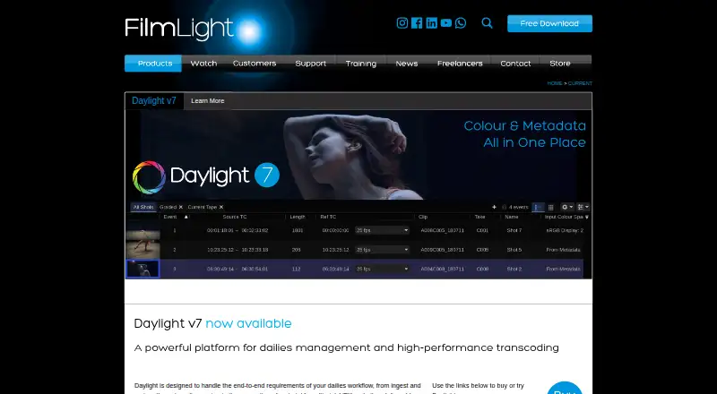FilmLight Daylight's own site