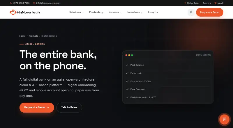FinNovaTech Digital Banking's own site