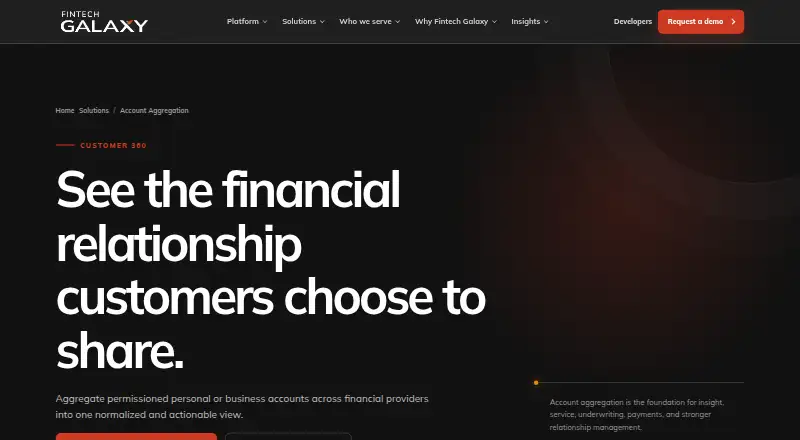 Fintech Galaxy Account Aggregation's own site