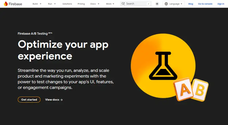 Firebase A/B Testing's own site